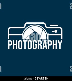 Photography logo template for photographer. Photography camera symbol logo vector eps Stock Vector
