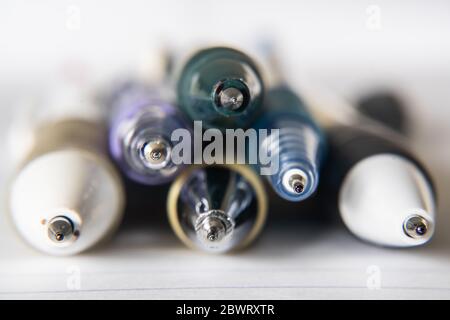 A group of ballpoint pens Stock Photo