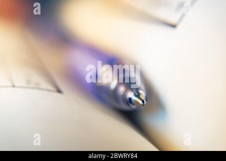 Macro shot of ball point pen Stock Photo