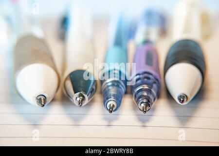A group of ballpoint pens Stock Photo