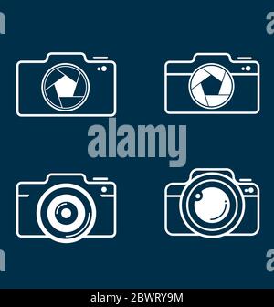 Camera icons set for photographers. Photography camera icon set vector eps Stock Vector