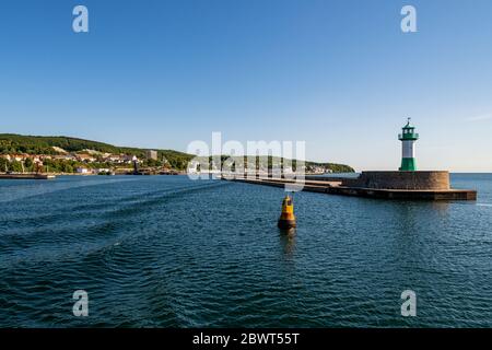 The lighthouse on the east pier in the port of Sassnitz on the island of Rügen Stock Photo