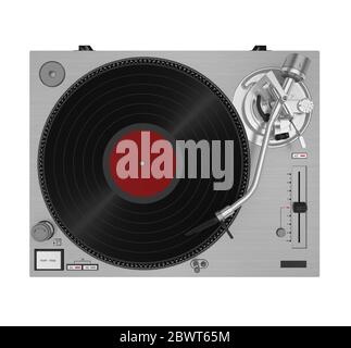 DJ Turntable Isolated Stock Photo