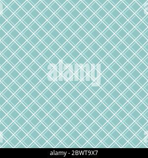 Seamless chequered background. Diagonal rhombus pattern. Geometric seamless texture. Mosaic plaid. Checkered vector illustration. Powder blue and whit Stock Vector