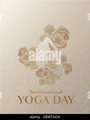 International yoga day poster design Royalty Free Vector