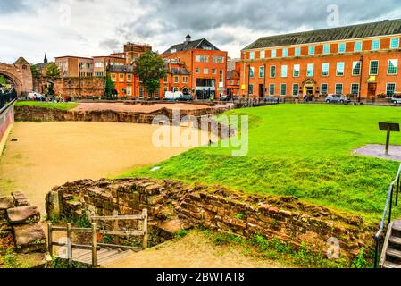 Roman amphitheatre in Chester - Cheshire, England Stock Photo