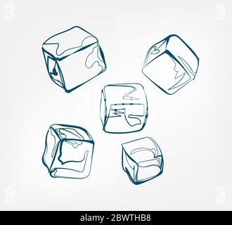 ice cube vector isolated water drop Stock Vector