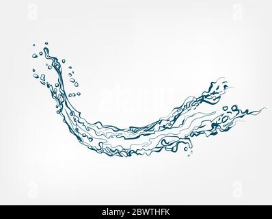 splash vector isolated line water Stock Vector