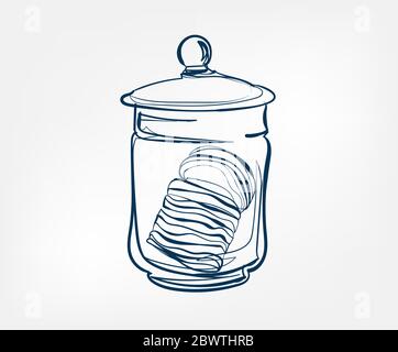 cotton pads line vector clip art isolated Stock Vector