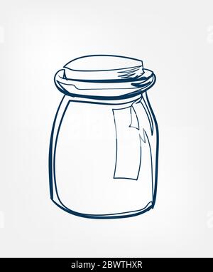 glass can line vector clip art isolated Stock Vector