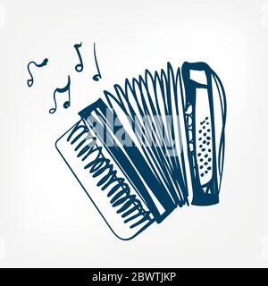 accordion sketch vector illustration isolated design element isolated Stock Vector