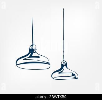 lamp one line vector design element Stock Vector