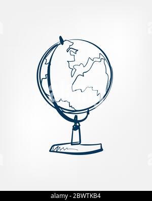 globe one line vector design element Stock Vector