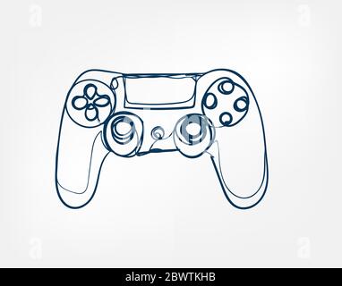 Joystick one line vector design element Stock Vector