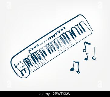 synthesizer sketch line vector design outline Stock Vector