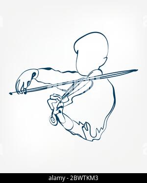 hands violin sketch line vector design isolated Stock Vector