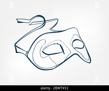 Theater mask one line drawing, opera event symbols continuous hand drawn Stock  Vector Image & Art - Alamy