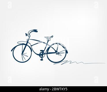 bike one line vector design element Stock Vector