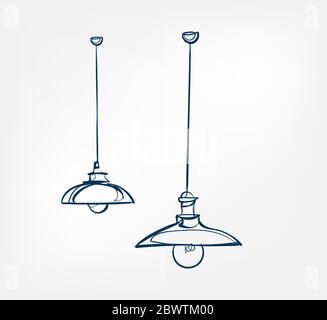lamp one line vector design element Stock Vector