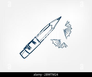pencils one line vector isolated design Stock Vector