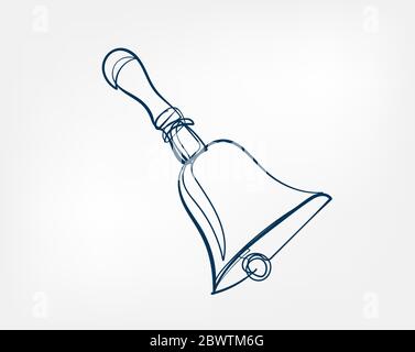 bell one line vector isolated design Stock Vector