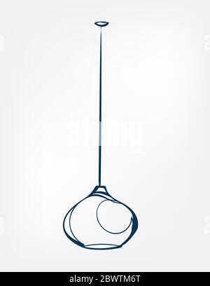 lamp one line vector design element Stock Vector