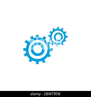 Hand drawn gears. Doodle circular mechanism. engineering design. Stock vector illustration isolated on white background. Stock Vector