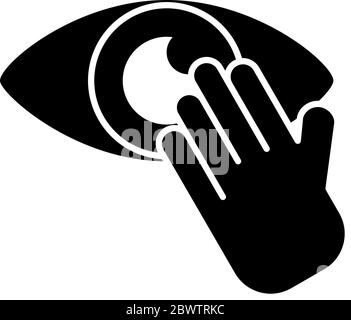 dont touch eyes silhouette style icon Stock Vector