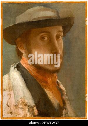 Edgar Degas, Self portrait, painting, 1857-1858 Stock Photo