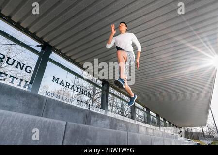Jump training of athlete Stock Photo