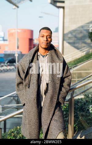 Portrait of fashionable young man in the city Stock Photo
