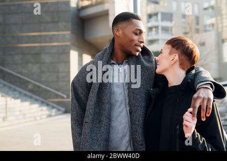 Young couple in the city Stock Photo