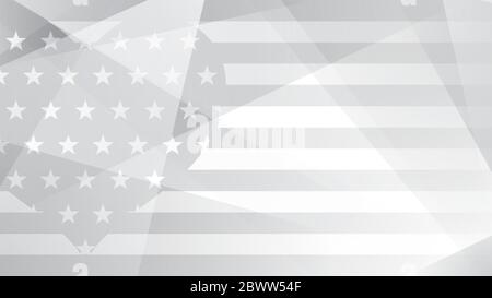 Independence day abstract background with elements of the american flag in gray colors Stock Vector