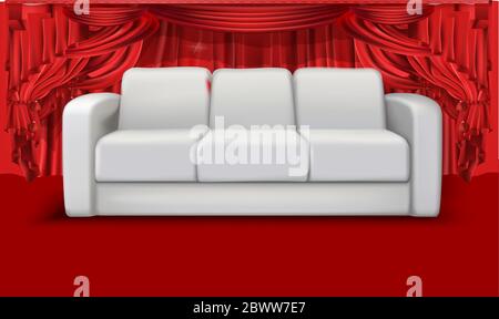 mock up illustration of white couch in a wedding ceremony Stock Vector