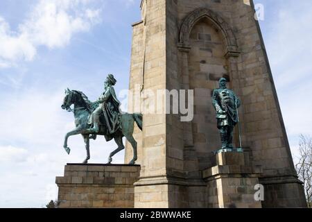 Germany, North Rhine-Westphalia, Dortmund, Monuments of Emperor William I and Otto Von Bismarck Stock Photo