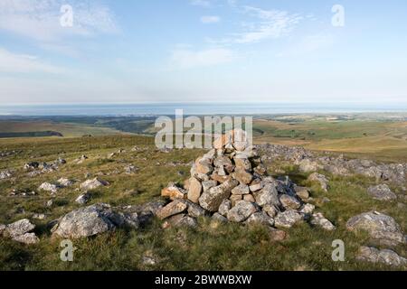 The View West Towards the Coast at Sellafield from the South West Top of Lank Rigg, Lake District, Cumbria, UK Stock Photo