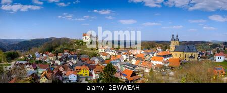 Germany, Bavaria, Gossweinstein, Panorama of rural town Stock Photo