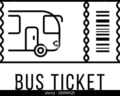 simple black thin line bus ticket logo Stock Vector