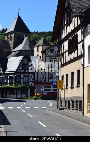 empty old town streets of Altenahr in 2020 Stock Photo