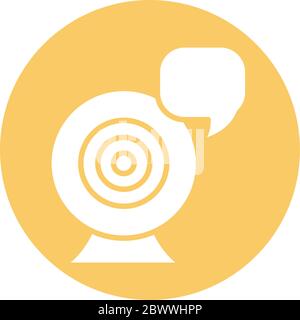 webcam device block style icon Stock Vector