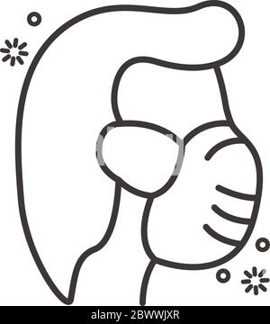 man using face mask line style icon Stock Vector