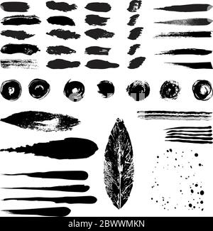 Set of 42 hard grunge vector brushes Stock Vector