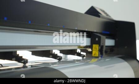 Industrial worker input data programing for CNC milling machine. Stock Photo