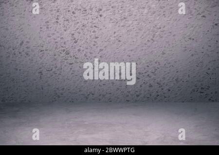 Sand Wall Room Background with Raw Concrete Ground. Stock Photo