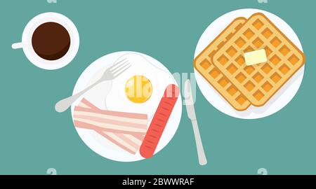 Vector Illustration of a Breakfast Stock Vector