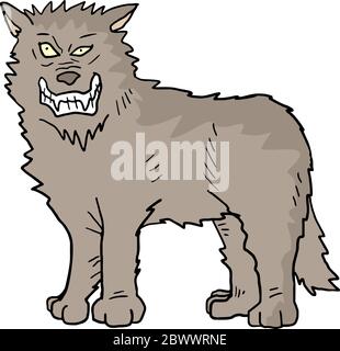 wolf draw Stock Vector