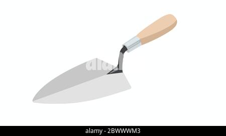 Vector Isolated Illustration of a Bricklayer Trowel Stock Vector