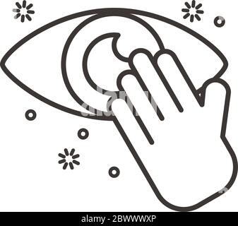 dont touch eyes line style icon Stock Vector