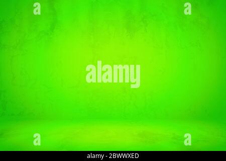 Abstract Grunge UFO Green Concrete Room Background Using for Product Presentation Backdrop. Stock Photo