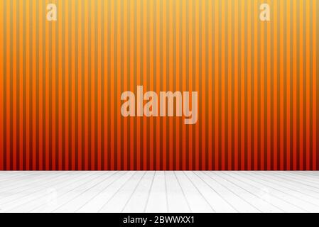 Two Tone Striped Room with White Wooden Floor Background, Suitable for Presentation and Backdrop. Stock Photo